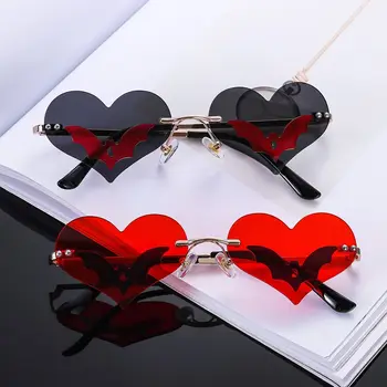 Модные очки с защитой от ультрафиолета 400, готические солнцезащитные очки в форме сердца, солнцезащитные очки 