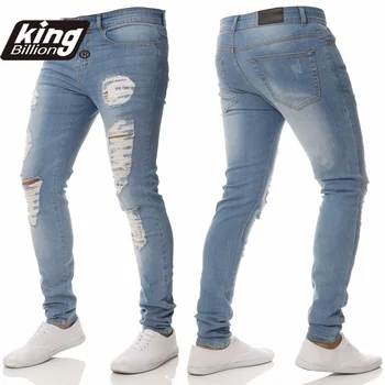 Мужские джинсы-карандаш с вышитыми дырками, узкие мужские брюки, повседневные тонкие джинсовые брюки, классические ковбойские штаны для бега трусцой для молодых людей 5
