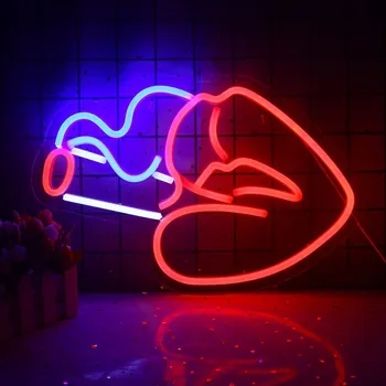 Неоновая вывеска для курящих женщин, Акриловый неоновый светильник для декора стен в комнате для девочек и мальчиков, Эстетический декор в баре, Праздничная вечеринка, USB светодиодный неоновый 15