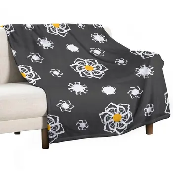 Новый значок Цветка на черном фоне Набросьте Одеяло Одеяла Для Ребенка Тонкие Одеяла Ворсовое Одеяло