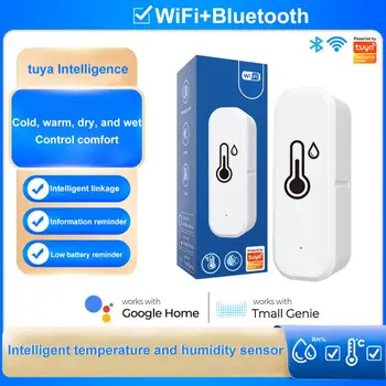 НОВЫЙ Умный Детектор Температуры и Влажности Tuya WiFi/Zigbee Датчик Влажности Smart Home Security Работает С Alexa Google 6