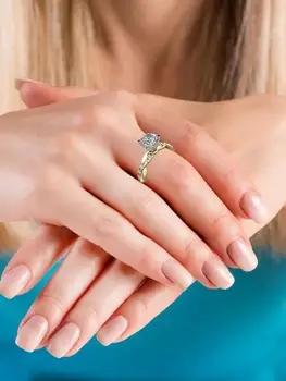 Обручальные кольца с бриллиантами, Обручальное кольцо, кольцо-обещание, Минималистичное кольцо, подарок для нее, Элегантные кольца с кубиками Циркона, Женские свадебные украшения