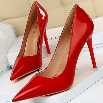 Обувь 2021 года из лакированной кожи, женские туфли на высоком каблуке-шпильке 10,5 см, красные свадебные туфли, свадебные туфли для женщин 10