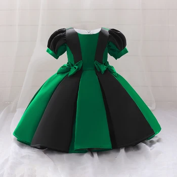 Платье на день рождения с бантом для девочки на 1 год, черное платье для новорожденных на Хэллоуин, крещение малышей, Рождественская одежда принцессы для девочек, вечерние платья 6