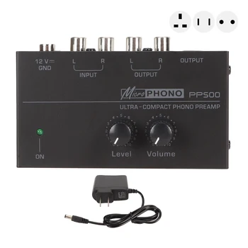Предусилитель Phono со сверхнизким уровнем шума Независимый регулятор громкости Предусилитель Phono Turntable Compact Plug and Play для проигрывателя грампластинок 5