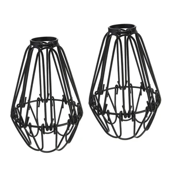 Регулируемый абажур в проволочной клетке, 2 комплекта металлических ограждений для ламп в птичьей клетке, Подвесной светильник, подвесной держатель лампы 12