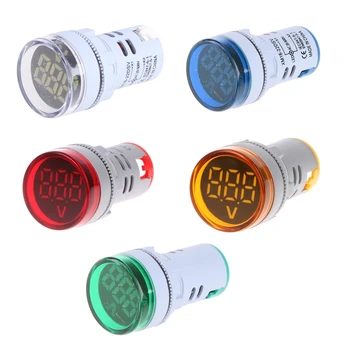 Светодиодный дисплей, вольтметр, светодиодный цифровой тестер, детектор, круглый 22 мм, вольтметр с одной панелью дисплея, синий/зеленый/ красный/Желтый 1