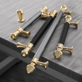 Современные минималистичные дверные ручки шкафов Одежда в скандинавском стиле золотые черные серые кухонные ящики в тон американским ручкам 13
