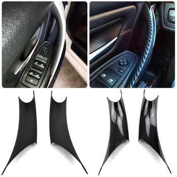 Стайлинг автомобиля, Внутренняя дверная панель, ручка, Внутренняя тяга, Защитная накладка, отделка черного цвета для BMW 3/GT 4 серии F30 F35 2012-2018 13