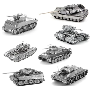 Танк 3D Металлическая головоломка Chieftain Tank MK50 chi-ha танк M1 Abrams Наборы моделей танков для сборки пазлов Подарочные игрушки для детей 5