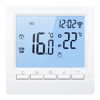 Умный термостат Wi-Fi 16A, цифровой регулятор температуры, недельное управление приложением, программируемый электрический термостат для подогрева пола
