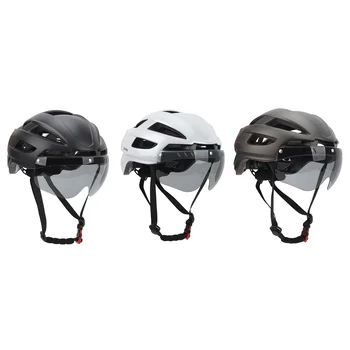 Шлем для взрослых CJD XXL, 18 Воздуховодов, Велосипедный шлем с USB-аккумулятором, задний фонарь, Съемные магнитные очки для мужчин и женщин 13