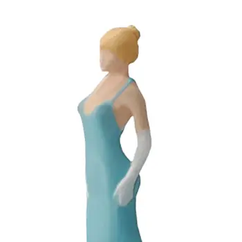 1: 64 Женщина в вечернем платье, модель Диорамы, ролевая игра, реалистичная миниатюрная модель девушки для украшения рабочего стола своими руками 2
