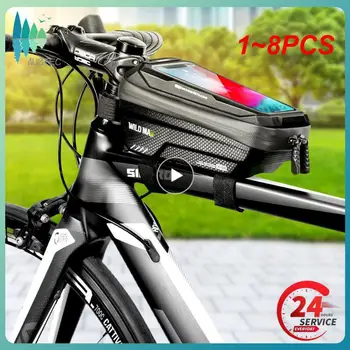 1 ~ 8ШТ Велосипедная сумка MAN X2 EVA с твердым корпусом, Водонепроницаемый сенсорный экран, шоссейный велосипед, горный велосипед, антивибрационный велоспорт 12