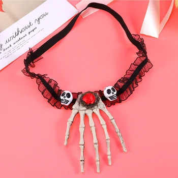 1 шт. ожерелье с подвеской из костей головы и руки для косплея, маскарадный костюм для вечеринки на Хэллоуин 12