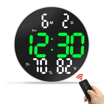 10-дюймовый цифровой будильник, светодиодные Настольные часы, отображение времени повтора, Ночник, Настольные Круглые часы, USB-будильник, Подарки для домашнего декора 5