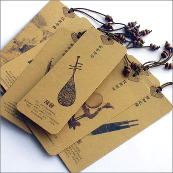 10 шт./компл. Бумажные закладки для китайской национальной инструментальной музыки, держатель для книг в древнем стиле, открытка для сообщений, Подарочные канцелярские принадлежности 7