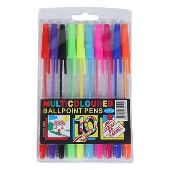 10шт Набор цветов Шариковая ручка с наконечником 1,0 мм, разноцветная шариковая ручка, канцелярские принадлежности для письма и рисования, канцелярские принадлежности для школьников, подарки для детей 5