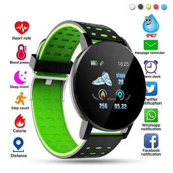 119plus Bluetooth Смарт-браслет Мужчины Женщины Смарт-браслет Фитнес-трекер Спортивный пульсометр Смарт-часы Подходят для студенческого подарка 2