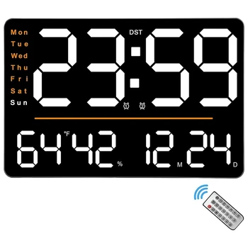 15,6 Дюймовые светодиодные настенные часы С большим дисплеем с дистанционным управлением Подходят для гостиной офиса классной комнаты тренажерного зала 1
