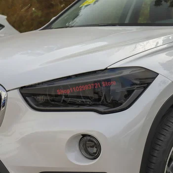 2 шт. Защитная пленка для автомобильных фар Налобный фонарь Прозрачная черная наклейка из ТПУ для BMW X1 F48 2015-настоящее время 2020 Аксессуары 13