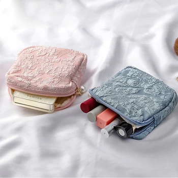 3D Жаккардовая мини-косметичка для губной помады, сумки для хранения гигиенических салфеток, мешочек-органайзер для тампонов для физиологических периодов для милых девушек 4