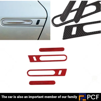 4 шт. Автомобильные аксессуары, украшающие внешнюю отделку боковой дверной ручки из настоящего углеродного волокна, подходят для Nissan GTR R35 2008-2015 2016 2