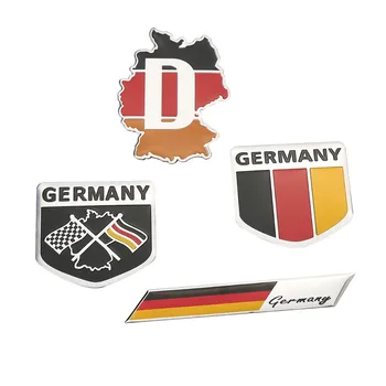 5 см x 5 см 3D Флаг Германии Значок из алюминиевого сплава Щит Deutsch Car Креативная металлическая наклейка Decal Decor Эмблема Steip-типа 9
