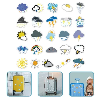 50 шт. Наклейки с погодными знаками, погодные символы, наклейки для велосипедных бутылок с водой, ноутбука 3