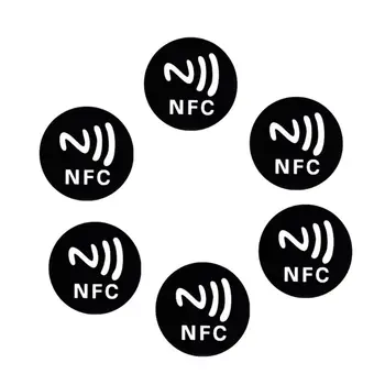 6ШТ Черная Универсальная Антиметаллическая Наклейка NFC Ntag213 Теги NTAG 213 Металлическая Этикетка Значки Жетон для Смарт Мобильных Телефонов 1