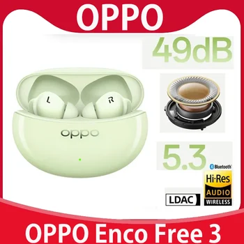 OPPO Enco Бесплатные Наушники 3 TWS Wirelss Bluetooth 5.3 Наушники 49 дБ С Активным Шумоподавлением HiFi Качество LDAC Для OPPO Find X6 Pro 14