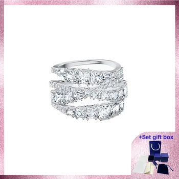 S 01 Высококачественное женское кольцо, белое кольцо с твист-оберткой, кольца из стерлингового серебра, Изысканная Подарочная коробка, Бесплатная доставка 14