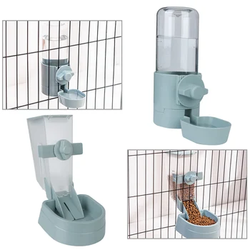 Автоматическая подвесная кормушка для клетки, бутылка для воды для домашних животных, контейнер для еды, Диспенсер, Миска для щенков, кошек, кроликов, Собак, питьевой фонтанчик 13