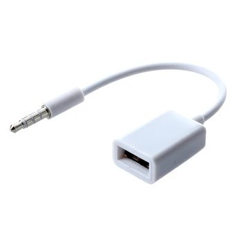 Автомобильный MP3-плеер 3,5 мм с разъемом AUX Audio Jack на USB 2.0 с разъемом для конвертера Белый 10
