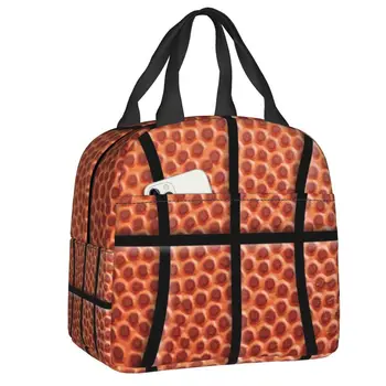 Баскетбольная Кожаная изолированная сумка для ланча Водонепроницаемый термоохладитель Bento Box Для женщин Детские сумки-тоут 15