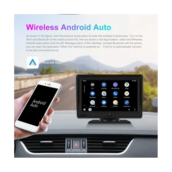 Беспроводной Carplay Android Auto с 7-дюймовым экраном, радио, фронтальные резервные камеры, Bluetooth WIFI, FM, Зеркальная ссылка Bluetooth, TF-карта 4