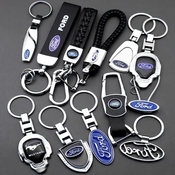 Брелок с логотипом автомобиля, Металлический Брелок, Автомобильные украшения, Мужские и Женские Подарочные украшения для Ford Focus Fiesta Ranger Mondeo Escort Falcon Flex S-MA 5