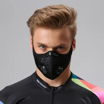 Велосипедная маска для лица с фильтром, Моющаяся Неопреновая спортивная маска для лица с фильтром Премиум-класса, Активированная маска, Угольные фильтры, Уличные инструменты 10