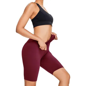 Велосипедные шорты с высокой талией и подтяжкой бедер, женские тренировочные шорты, расклешенные штаны для йоги для коротких женщин 8