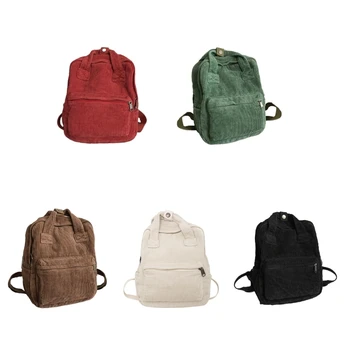 Вельветовые дорожные сумки Рюкзак в японском стиле Студенческие рюкзаки Большой емкости сумки для книг для девочек-подростков Студенческий рюкзак 4