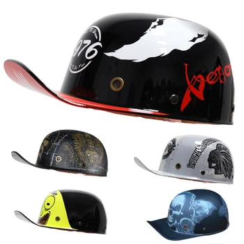 Винтажный Ретро-Мотоциклетный Шлем с открытым Лицом, Шлем для мотокросса, Шлем для мотокросса, Летний Шлем Casco, Мотошлем для мотокросса. 1