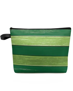 Винтажный Фермерский сарай с древесным зерном, зеленая градиентная косметичка, сумка для путешествий, Женские косметические сумки, органайзер для хранения, пенал для карандашей 6