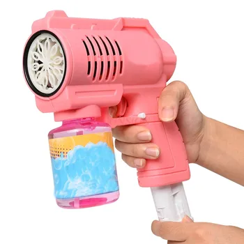 Выдувание мыльных пузырей на открытом воздухе, мощная Полностью автоматическая музыкальная игрушка с подсветкой, детский игрушечный пистолет для мыльных пузырей 3