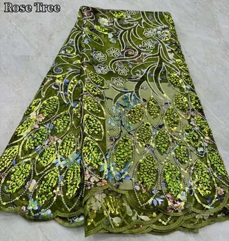 Высококачественная вышивка пайетками, французская сетчатая кружевная ткань, новейшие Африканские тюлевые кружевные ткани для вечеринки