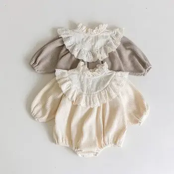 Детский боди-костюм, весенне-осенняя одежда для новорожденных, Новый стиль, комбинезон с кукольным вырезом и длинными рукавами, модный однотонный комбинезон для маленьких девочек 15
