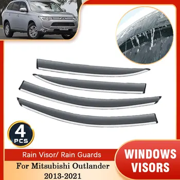 Для Mitsubishi Outlander MK3 2013 ~ 2021 Дефлекторные Тенты Защитная Крышка Отделка Солнцезащитных Дождевых Окон Козырьки Дымовые Ветровки Автомобильные Аксессуары 6