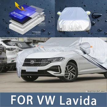 Для VW Lavida Наружная защита, полные автомобильные чехлы, снежный покров, Солнцезащитный козырек, Водонепроницаемые Пылезащитные внешние Автомобильные аксессуары 7