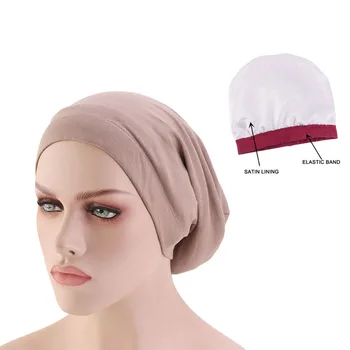 Женская кепка для химиотерапии с атласной подкладкой, эластичная лента, шапочка для ночного сна, шапочки для химиотерапии рака, головные уборы, аксессуары для волос 13