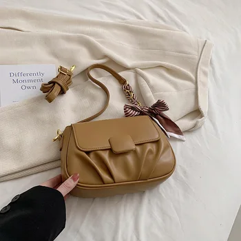 Женская модная седельная сумка через плечо из искусственной кожи, простая однотонная сумка-мессенджер с клапаном, дизайнерские сумки, чехол 8