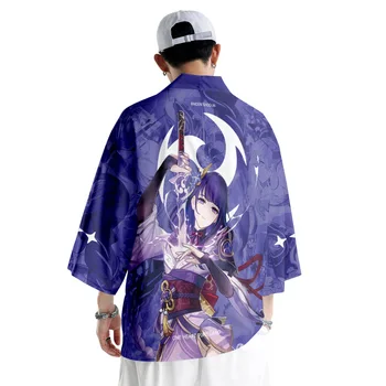 Игровое кимоно для косплея Genshin, халат, Пляжная солнцезащитная одежда, кардиган, кимоно Maple General Wanye Thunder, накидка для вечеринки 5